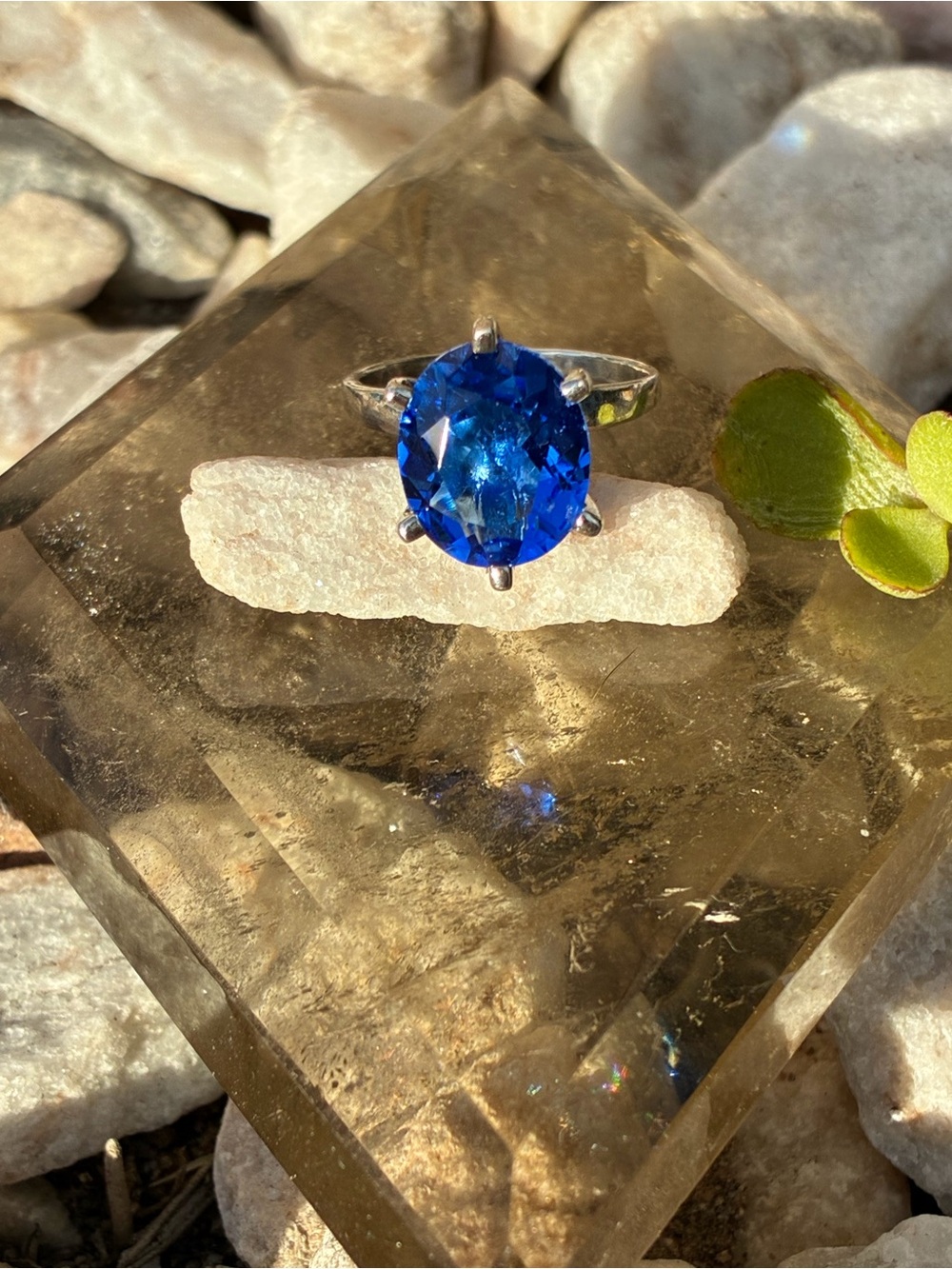 Sterling Silver Ring with Tanzanite Stone